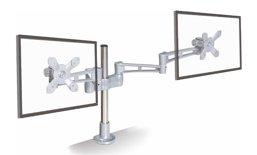 Алюминиевый настольный держатель с регулируемой высотой, двойной кронштейн для монитора 17–32 дюйма